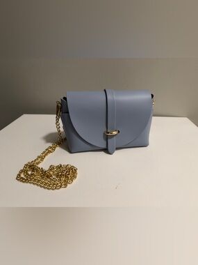Pelle Womens blue Shoulder small Crossbody Bag made in Italy